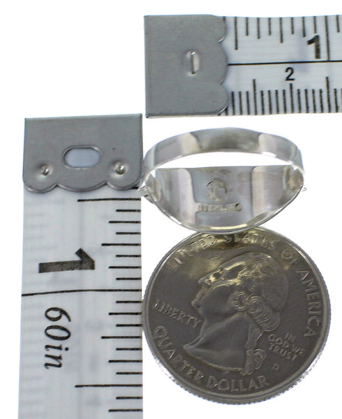 Lapis Inlay Genuine Sterling Silver Ring Size 7-3/4 EX45028