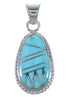Genuine Sterling Silver Turquoise Inlay Pendant PX42957