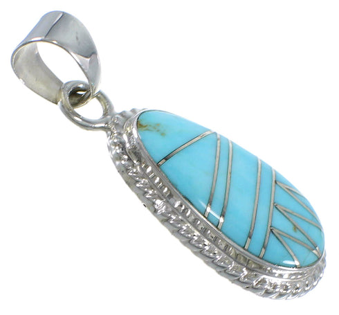 Genuine Sterling Silver Turquoise Inlay Pendant PX42957