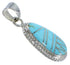 Genuine Sterling Silver Turquoise Inlay Pendant PX42957