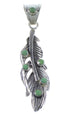 Southwest Silver And Turquoise Feather Pendant CX46608