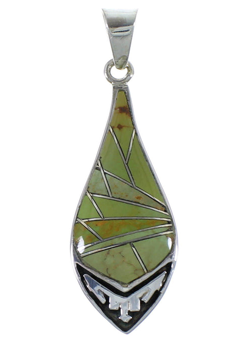 Southwest Sterling Silver Turquoise Inlay Pendant Jewelry CX46666