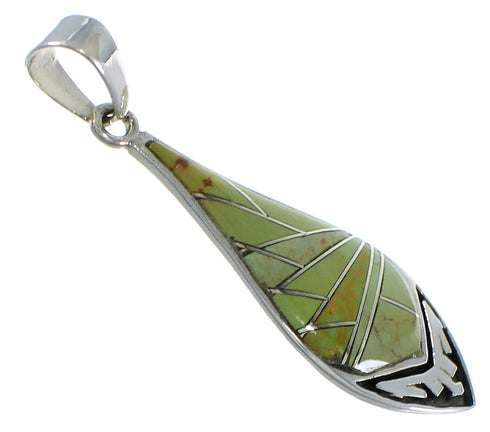 Southwest Sterling Silver Turquoise Inlay Pendant Jewelry CX46666