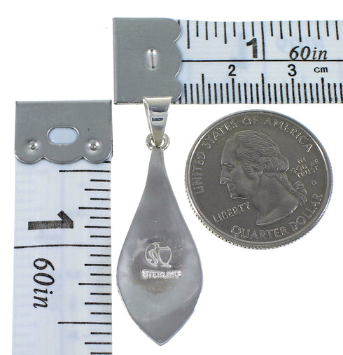 Southwest Sterling Silver Turquoise Inlay Pendant Jewelry CX46666