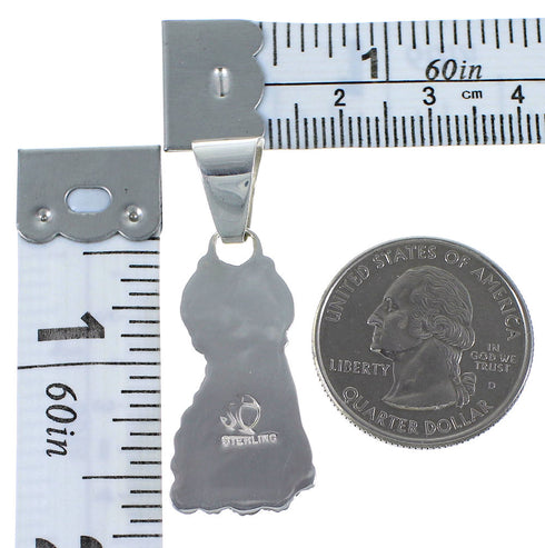 Southwestern Turquoise Flower Sterling Silver Pendant CX46672