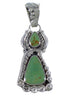 Genuine Sterling Silver Flower Turquoise Southwest Pendant CX46675