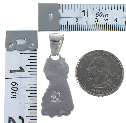 Turquoise Flower Jewelry Sterling Silver Southwest Pendant CX46676