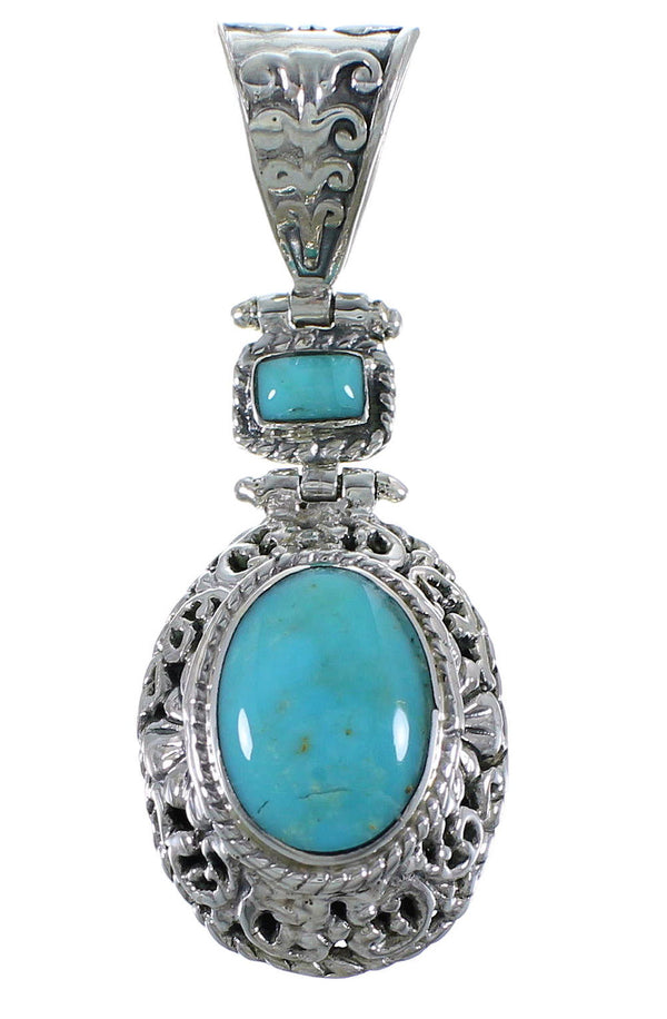 Southwestern Sterling Silver Turquoise Pendant CX46788