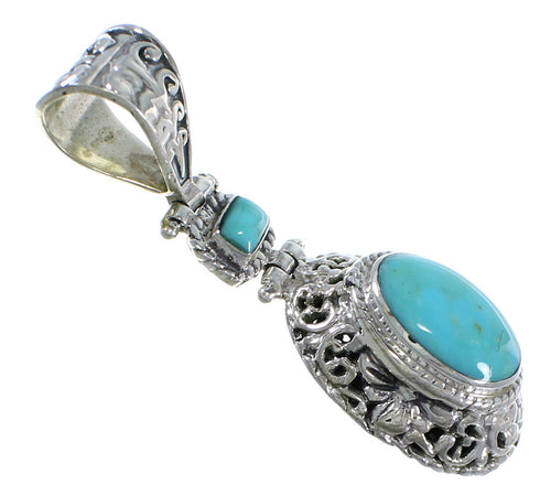 Southwestern Sterling Silver Turquoise Pendant CX46788