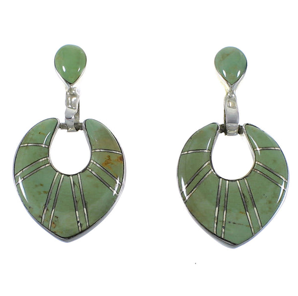 Sterling Silver Turquoise Post Dangle Earrings CX45080