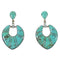 Southwest Turquoise Sterling Silver Post Dangle Earrings CX45083