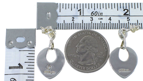 Turquoise Inlay Sterling Silver Earrings CX45085