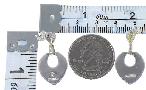 Multicolor Inlay Jewelry Sterling Silver Post Dangle Earrings CX45089