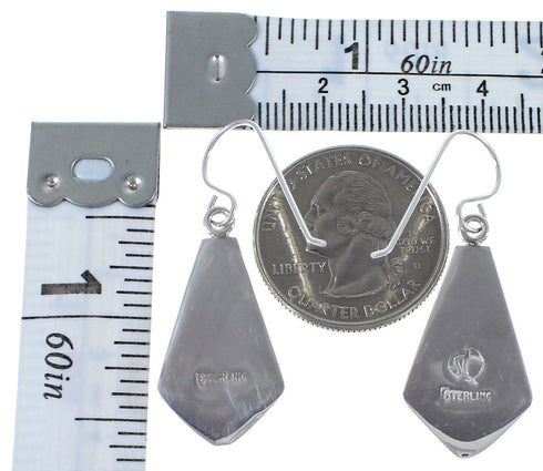 Southwest Silver Turquoise Opal Inlay Earrings CX45342