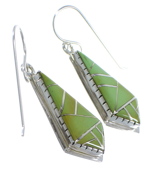 Turquoise Inlay Sterling Silver Earrings CX45352