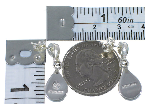 Turquoise And Opal Inlay Silver Earrings CX45469