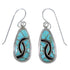 Turquoise Inlay Sterling Silver Hook Dangle Earrings CX45613