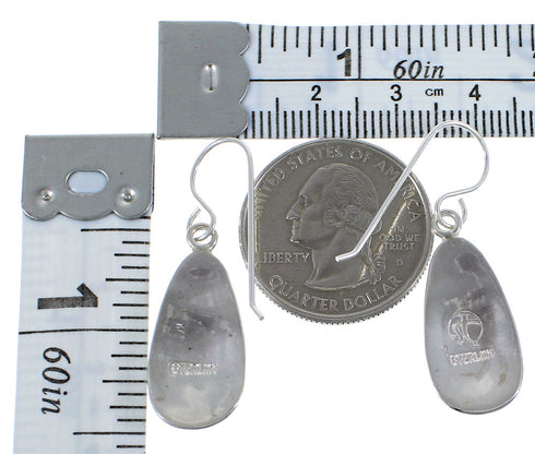 Turquoise Inlay Sterling Silver Hook Dangle Earrings CX45613