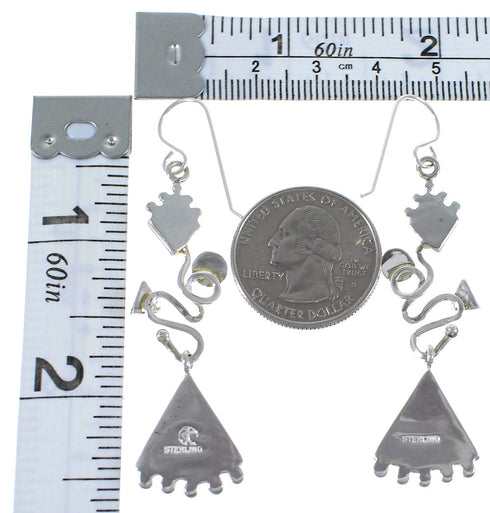 Turquoise And Silver Southwestern Hook Earrings CX46918