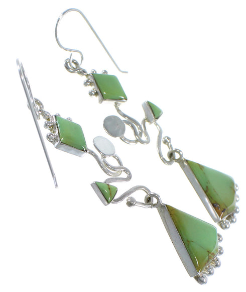 Sterling Silver Southwest Turquoise Hook Earrings CX46920