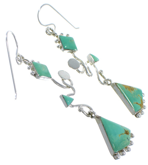 Southwestern Turquoise Hook Dangle Silver Earrings Jewelry CX46922