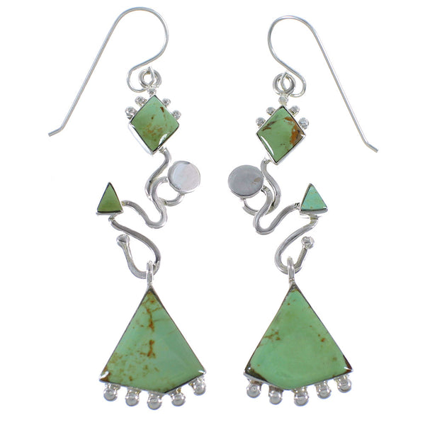 Southwest Turquoise Silver Hook Earrings Jewelry CX46927