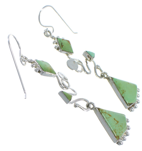 Southwest Turquoise Silver Hook Earrings Jewelry CX46927