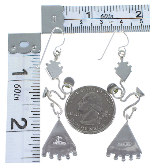 Genuine Sterling Silver Hook Dangle Earrings Turquoise Jewelry CX46928