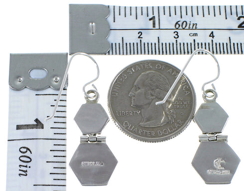 Opal Turquoise Inlay Sterling Silver Southwest Earrings CX46940