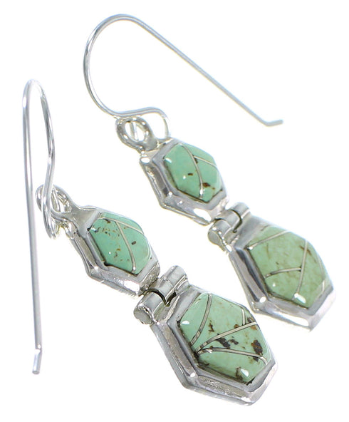 Southwestern Turquoise Hook Dangle Silver Earrings Jewelry CX46946