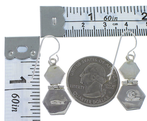 Silver Turquoise Southwest Hook Dangle Earrings CX46948