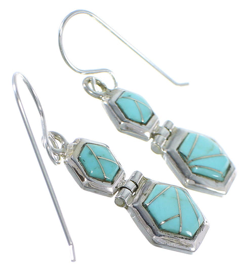 Southwestern Turquoise Hook Dangle Earrings Jewelry CX46951