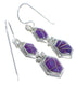 Magenta Turquoise Inlay Sterling Silver Earrings CX46953