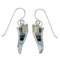 Sterling Silver Multicolor Inlay Jewelry Hook Dangle Earrings CX47051
