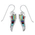 Sterling Silver Multicolor Inlay Jewelry Hook Dangle Earrings CX47051