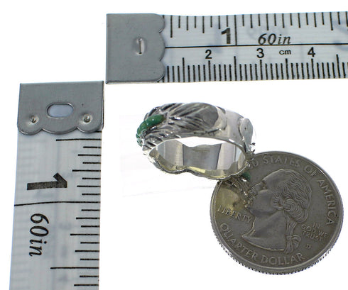 Silver Feather Turquoise Jewelry Ring Size 5-1/2 PX43668