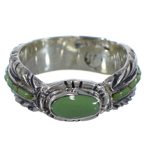 Feather Sterling Silver Turquoise Ring Size 5-1/4 PX43750