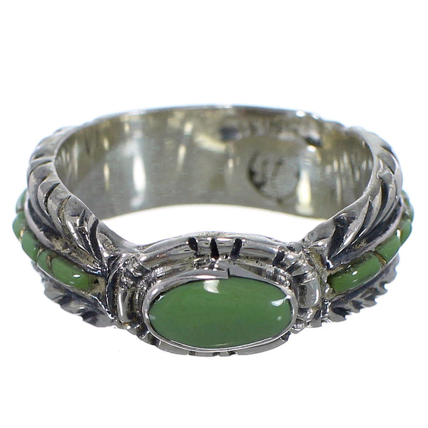 Feather Sterling Silver Turquoise Ring Size 5-1/4 PX43750