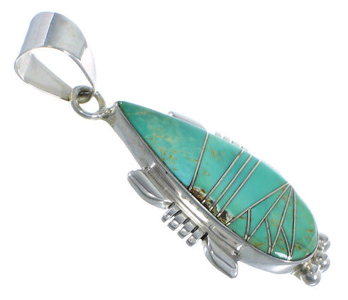 Southwest Sterling Silver And Turquoise Slide Pendant EX44398