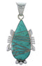 Turquoise Inlay Genuine Sterling Silver Pendant EX44406