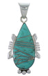 Turquoise Inlay Genuine Sterling Silver Pendant EX44406