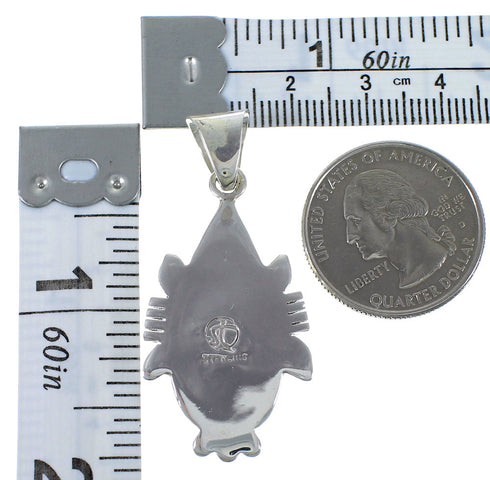 Turquoise Inlay Genuine Sterling Silver Pendant EX44406