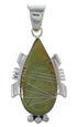 Turquoise Inlay Silver Slide Pendant EX44407