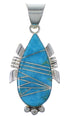Southwestern Turquoise Inlay Silver Pendant EX44408
