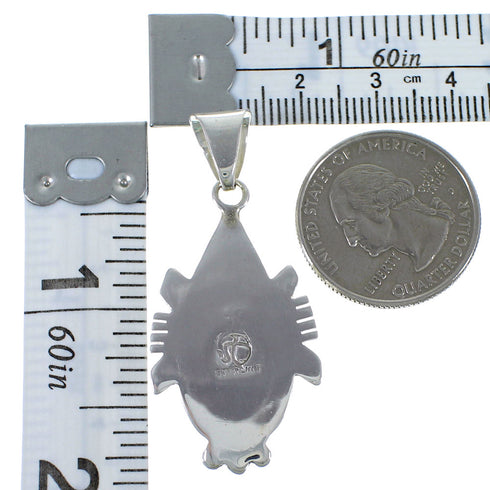 Turquoise Inlay And Silver Southwest Pendant EX44409