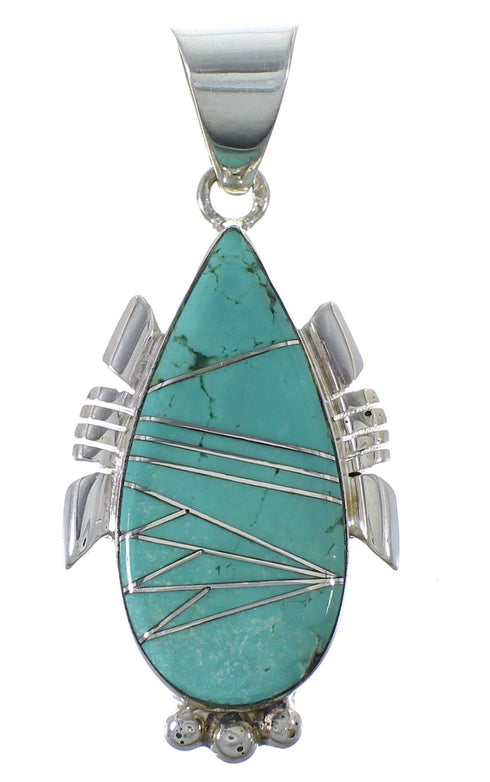 Turquoise Sterling Silver Slide Pendant EX44418