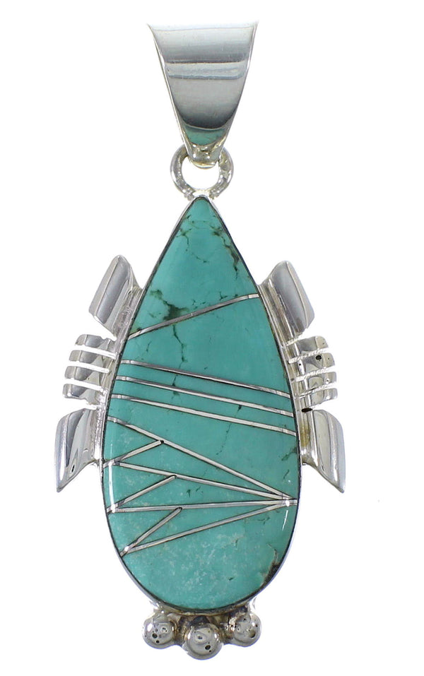Turquoise Sterling Silver Slide Pendant EX44418
