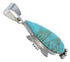 Turquoise Inlay Silver Southwest Pendant EX44421