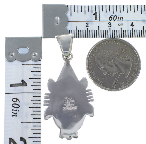 Lapis Inlay Sterling Silver Slide Pendant EX44428