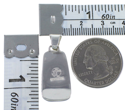 Turquoise Inlay Southwest Sterling Silver Pendant EX44452